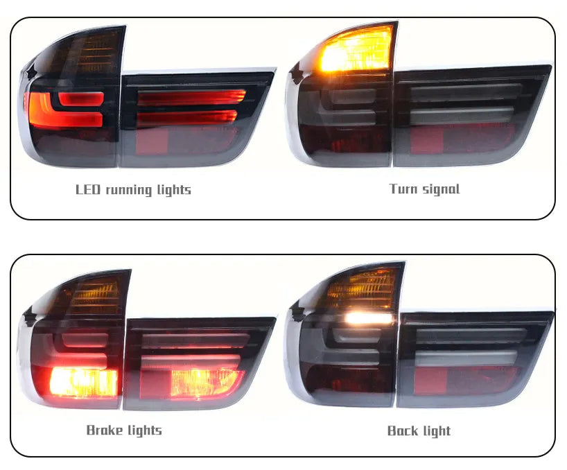 Euro LCI Style LED Tail Lights for BMW E70 X5 + X5M (2007-2013)