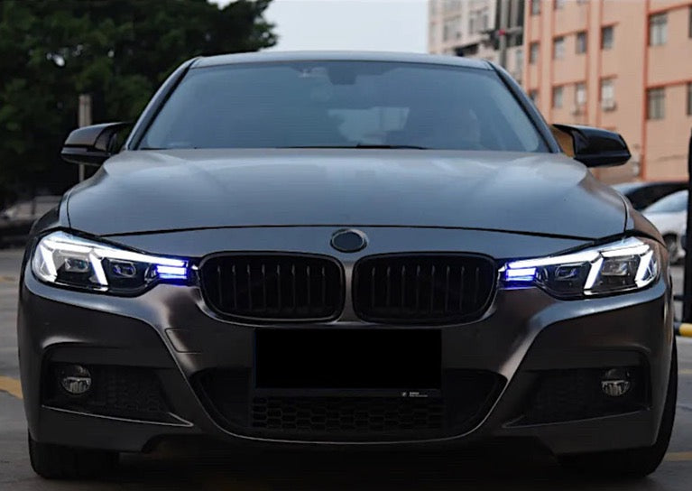 G2X Style V2 LED Angel Eye Projector Headlights w/ Sequential Turn Signals for BMW F80 M3 & F30 3-series